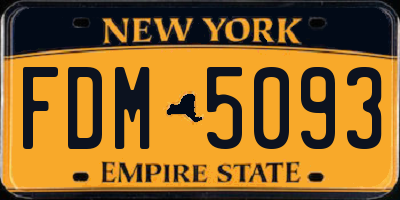 NY license plate FDM5093