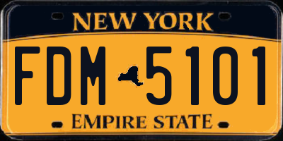 NY license plate FDM5101