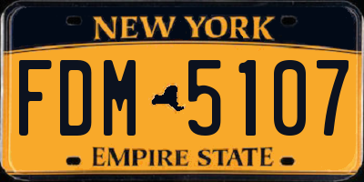 NY license plate FDM5107