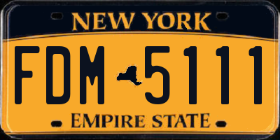 NY license plate FDM5111