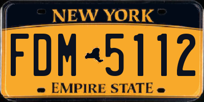 NY license plate FDM5112