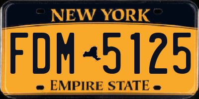 NY license plate FDM5125