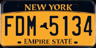 NY license plate FDM5134