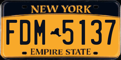 NY license plate FDM5137