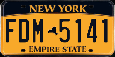 NY license plate FDM5141