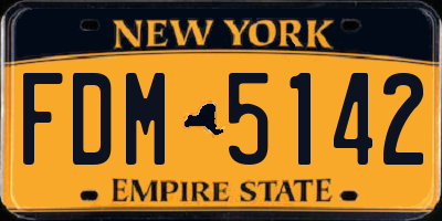 NY license plate FDM5142