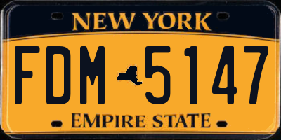 NY license plate FDM5147
