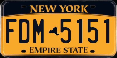 NY license plate FDM5151