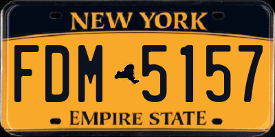 NY license plate FDM5157