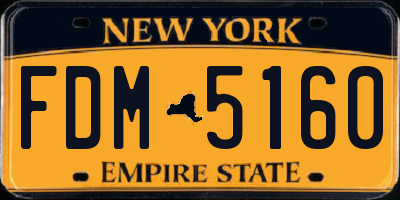 NY license plate FDM5160