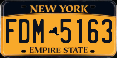 NY license plate FDM5163