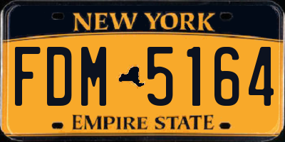 NY license plate FDM5164