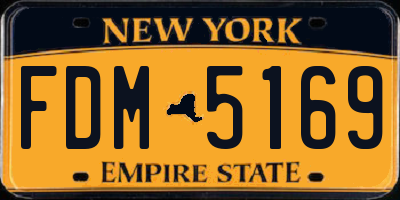 NY license plate FDM5169