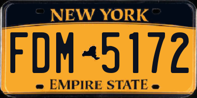 NY license plate FDM5172