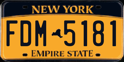 NY license plate FDM5181