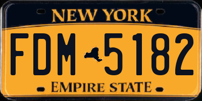 NY license plate FDM5182
