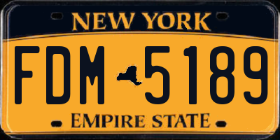 NY license plate FDM5189
