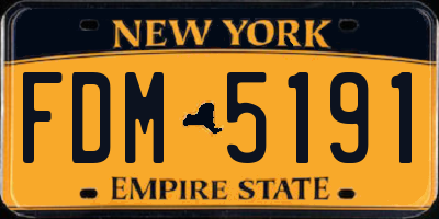NY license plate FDM5191