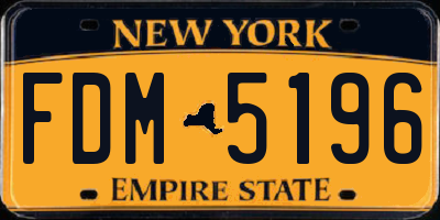 NY license plate FDM5196