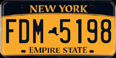 NY license plate FDM5198
