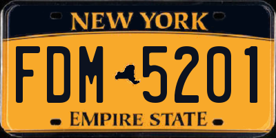NY license plate FDM5201