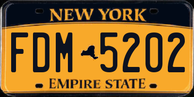 NY license plate FDM5202