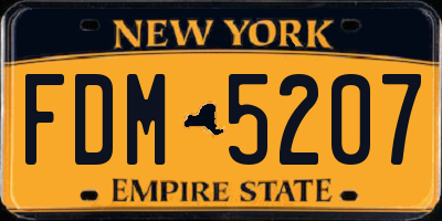NY license plate FDM5207