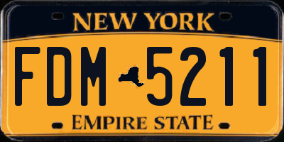 NY license plate FDM5211