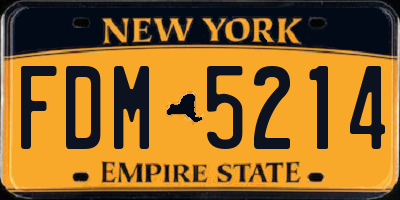 NY license plate FDM5214