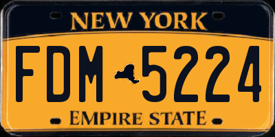 NY license plate FDM5224