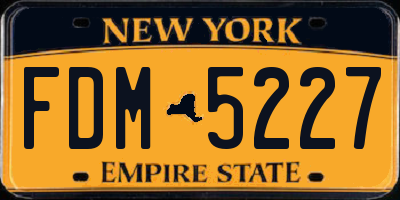 NY license plate FDM5227