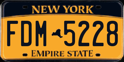 NY license plate FDM5228