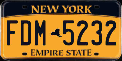 NY license plate FDM5232