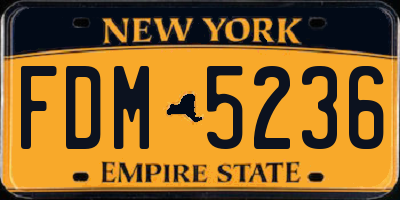 NY license plate FDM5236
