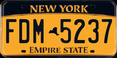 NY license plate FDM5237