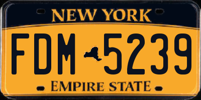 NY license plate FDM5239