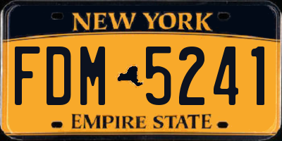 NY license plate FDM5241