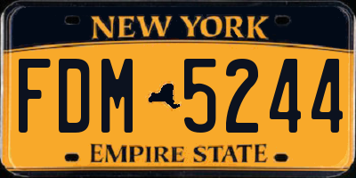 NY license plate FDM5244
