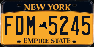 NY license plate FDM5245