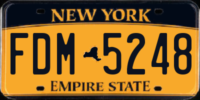 NY license plate FDM5248