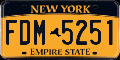 NY license plate FDM5251