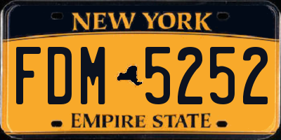 NY license plate FDM5252