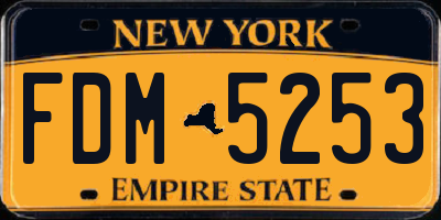 NY license plate FDM5253