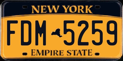 NY license plate FDM5259