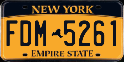 NY license plate FDM5261