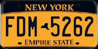 NY license plate FDM5262