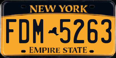 NY license plate FDM5263