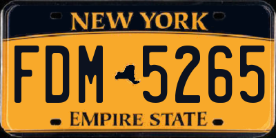 NY license plate FDM5265