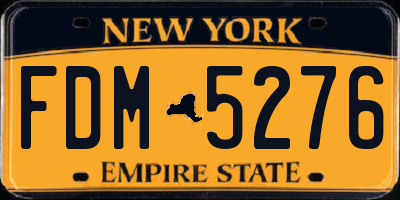NY license plate FDM5276