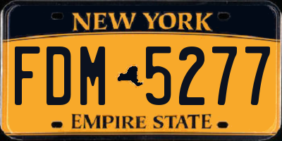 NY license plate FDM5277